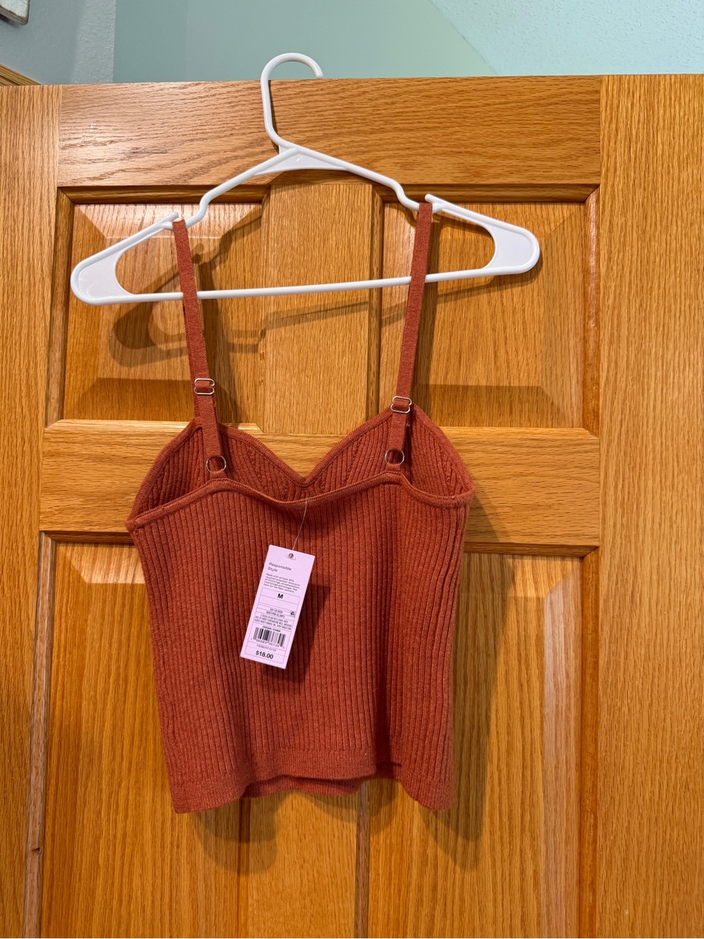 Target Rust-Red Ribbed Knit Camisole - Picture 2 of 4